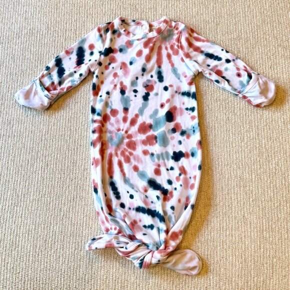 Spearmint Love Angel Dear Bamboo Tie Dye Print Newborn Baby Gown 0-3 Month - Picture 1 of 4
